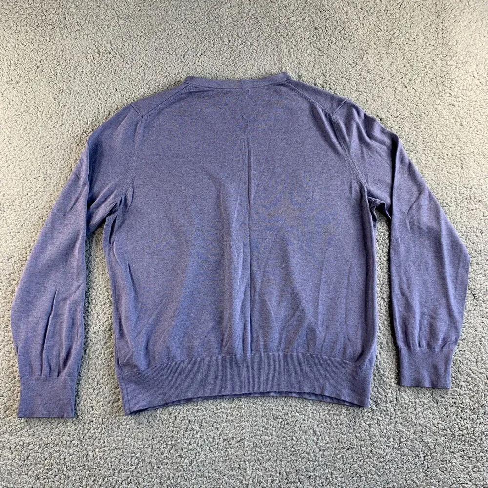 Banana‎ Republic Sweater Mens XL Purple Luxury Blend Silk Cashmere Pullover